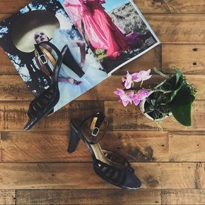 Y2K Mudd Strappy Caged Heels | Size 7